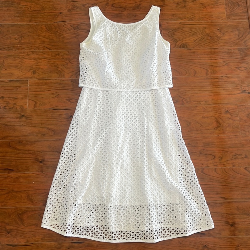 Donna Morgan White Sleeveless Cut Out Midi Dress